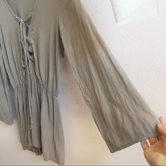 🌟Fashion Nova taupe lace-up playsuit - Picture 3 of 4